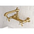 thumbnail image 2 of Kingston Brass KS7247BEX Essex Double-Handle Wall Mount Bathroom Faucet, Brushed Brass, 2 of 6