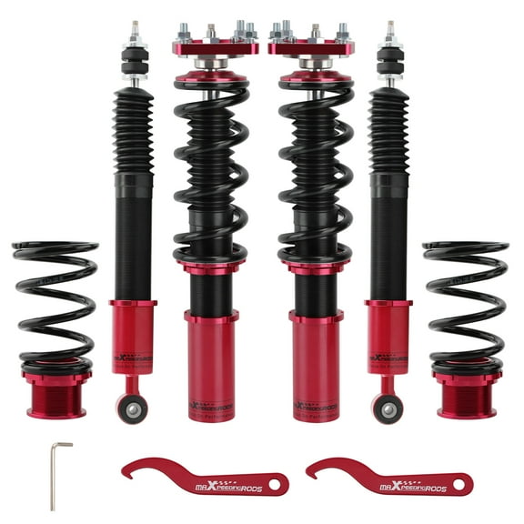 Maxpeedingrods 24 Click Damper Adjustable Coilovers Suspension Shock Kit for Ford Mustang 94-04