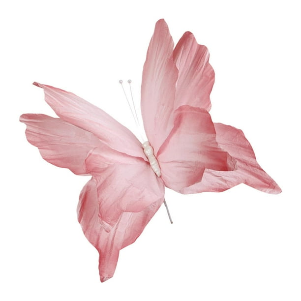 Decoración de mariposas artificiales, accesorios para fotos, manualidades, decoración para fiestas, bodas, bricolaje, de pared interior y exterior Rosa