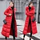 thumbnail image 1 of Chaqueta de algodón para mujer, estilo largo, por encima de la rodilla, chaqueta de algodón para mujer, cuello de piel grande, corte entallado, chaqueta de algodón grueso para mujer, 1 of 5