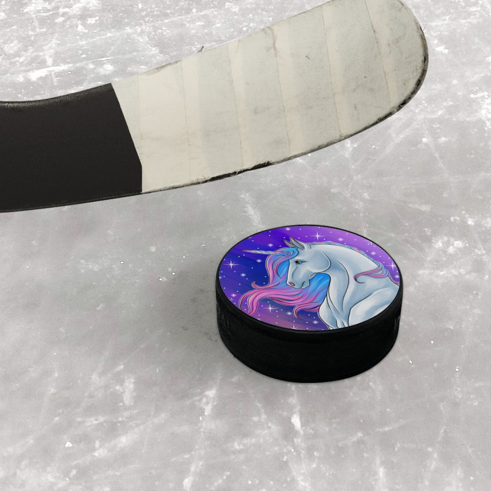 GRAPHICS & MORE Majestic Unicorn Pink Purple Blue Ice Hockey Puck 