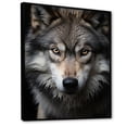 thumbnail image 2 of Designart "And White Grey Wolf I" Animals Floater Framed Wall Art Living Room, 2 of 7