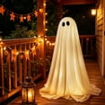 thumbnail image 4 of Halloween Wizard Ghost Light Up Decoration, Outdoor Spooky Stand Up Ghost with Witch Hat Warm Glowing Ornament, for Front Door Entrance Home Yard Garden Party Layout Display, 4 of 6