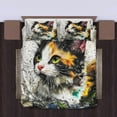 thumbnail image 4 of Cartoon Kawaii Cat Comforter Set Twin Size 3D Animals Flower Toddler Bedding Set Cat Lovers Animal Bubble Design Quilt Bed Set for Girls Kids Teens Cat Lovers Animal Decor Bedroom, 4 of 6