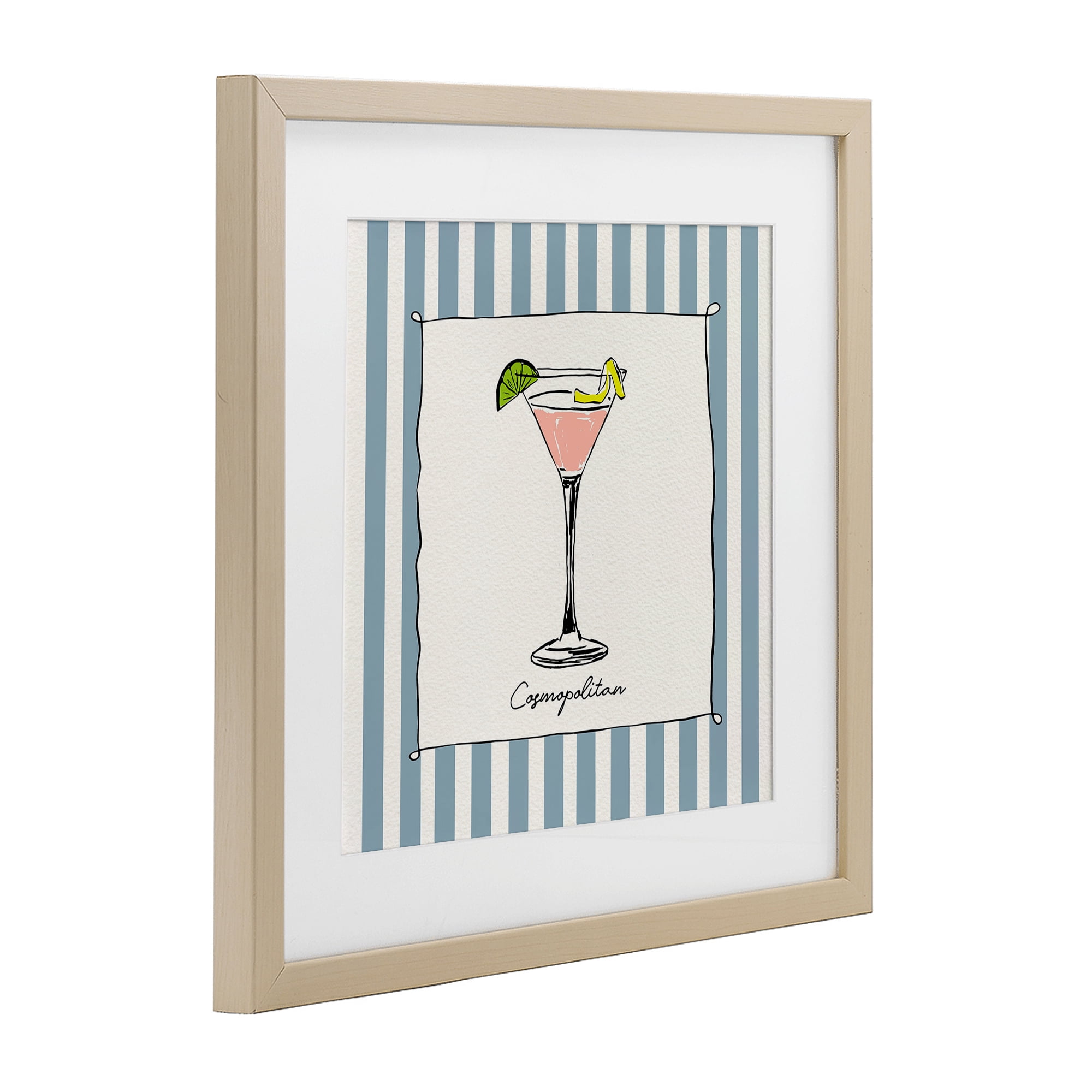 Stupell Industries Cosmopolitan Summer Stripes Birch Framed Print Under Glass, design by Susan Jill