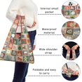 thumbnail image 5 of 5 Pack Foldable Shopping Bag,Multicolor Christmas Pattern Reusable Grocery Bags with Pockets,Large Reusable Tote Bags with Handles Waterproof & Lightweight, 5 of 6
