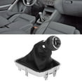 Gear Shift Knob Boot Set 5 Speed PVC Leather Durable Gearstick Shifter Lever Gaiter Kit Black