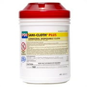 Sani-Cloth PLUS Hard Surface Disinfectant Wipe, Pull-Up Disposable, Q89072 - 160 Count Canister