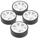 thumbnail image 5 of Llantas de plástico RC de 6 radios, 4 Uds. Con neumáticos de goma para coche de derrape 1/10 RC, coche de derrape en carretera (blanco), 5 of 8