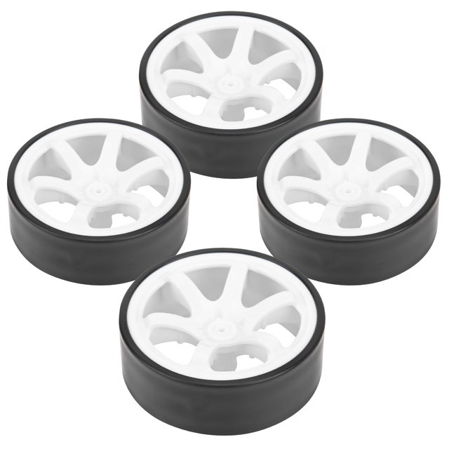 Neumáticos De Coche De Deriva Rc De 26 Mm Llanta De Rueda De Cubo De Plástico Llantas De Goma 4 Piezas Llantas De Rueda De Plástico De 6 Radios RC Con Neumáticos De Goma Para ANGGREK Otros Deportes