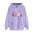 thumbnail image 2 of PNTUTB Women's Casual Long Sleeve Hoodies Fashion Christmas Print Drawstring Pullover Sweatshirts with Pocket, 2 of 6