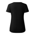 thumbnail image 4 of Gubotare Women's Summer Scoop Neck Short Sleeve T-Shirts Ribbed Knit Slim Fitted Casual Basic Top (Black,XXL), 4 of 5