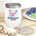 thumbnail image 2 of All American Cutie, Retro 4th of July Art Merch Gift, White 12oz Wine Tumbler, 2 of 5