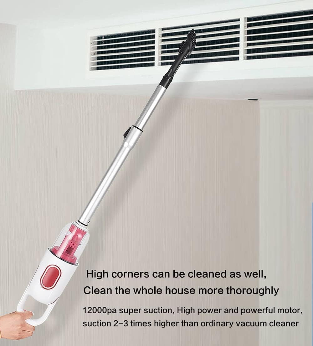 Quiet Stick Vacuum Cleaner Light Weight, 12000 Pa Powerful Suction Handheld Corded Upright Vacuum Cleaner with HEPA Filter, 700W Hi Power Motor Stick Vacuum for Pet Hair Hardwood Floors, Car