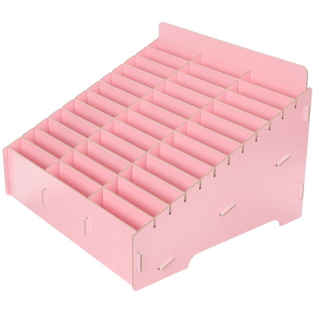 Boîte de Rangement de Bureau Multi-Compartiments en Bois pour Téléphone Intelligent pour École