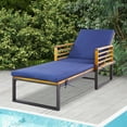 thumbnail image 1 of Costway Chaise Longue de Patio Rembourrée, Inclinable et Réglable, Bleu Marine, 800 Lb, 1 of 9