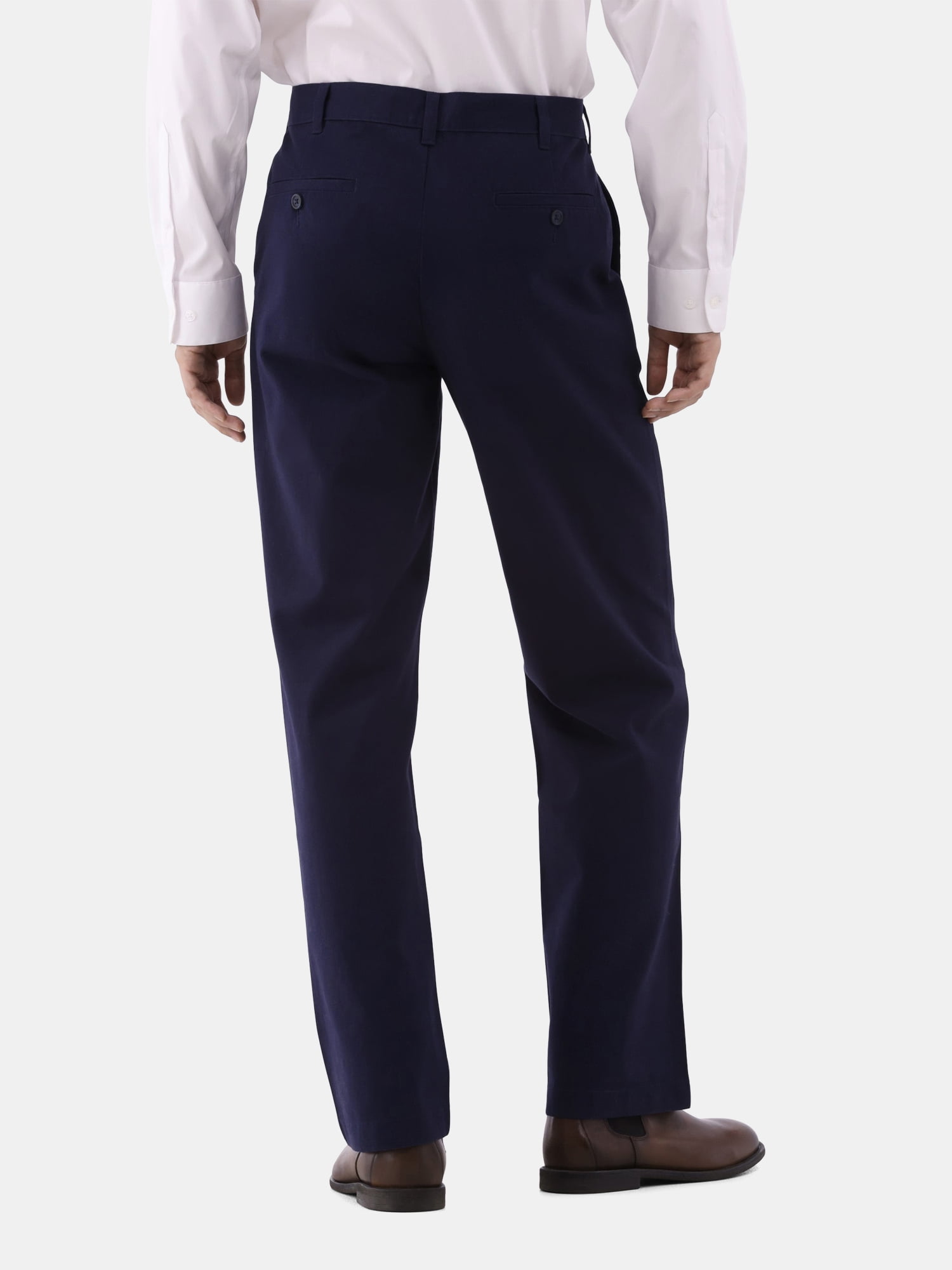 George Men's & Big Men's Classic Fit Flat Front Wrinkle Resistant Casual Pants, Waist Sizes 29-56
