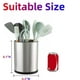 thumbnail image 4 of Soporte para utensilios de cocina extragrande con rotación de 360° para encimera, organizador de acero inoxidable, con 3 compartimentos para cubiertos, cucharas, espátulas y cubiertos (plateado)., 4 of 5