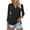Black, variant on Womens 3/4 Sleeve Tops V Neck Work Shirts Dressy Casual Blouses Three Quarter Length Tunic Tops Turtle Neck T Shirts for Women Athletic Wear for Woman Athletic Short Sleeve Shirt Women Women Running T