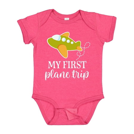 

Inktastic My First Plane Trip Airplane Travel Gift Baby Boy or Baby Girl Bodysuit