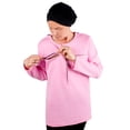thumbnail image 4 of Chemotherapy Port Access Shirt, 5 Access Points, Unisex Adult Long-Sleeve Shirt, Port Access for Central Line - Pink (Small), 4 of 4