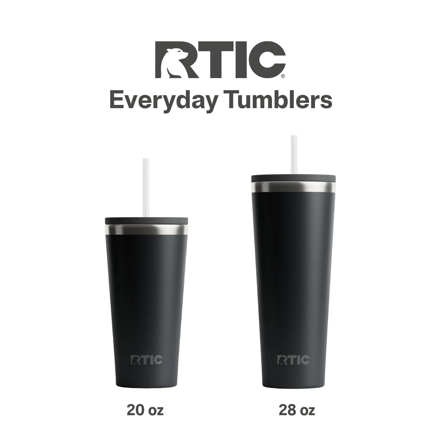RTIC 28 oz Ceramic Lined Everyday Tumbler with Spill-Resistant Straw Lid, Lavender Glitter