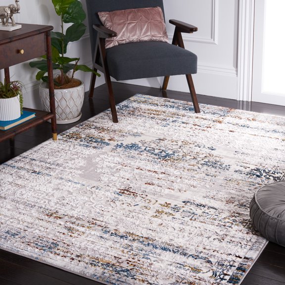 SAFAVIEH Amelia Toria Floral Area Rug, Gray/Blue Gold, 9' x 12'