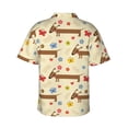 thumbnail image 3 of Balery Dachshund Dog And Flower Print Men's Hawaiian Shirts Short Sleeve Beach Shirt Relaxed Fit Vacation Button Down Shirts-Medium, 3 of 9