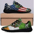 thumbnail image 3 of Irish Celtic Knot Cross Irish In My Veins American flag In My Heart Shoes Sneakers Black Size 10, 3 of 7