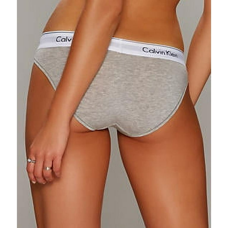 Calvin Klein Women's Modern Cotton Bikini, Grey Heather, Large