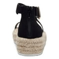 thumbnail image 2 of ALFANI Womens Black Asymmetrical Buckle Accent Moira Round Toe Wedge Zip-Up Espadrille Shoes 9 M, 2 of 4