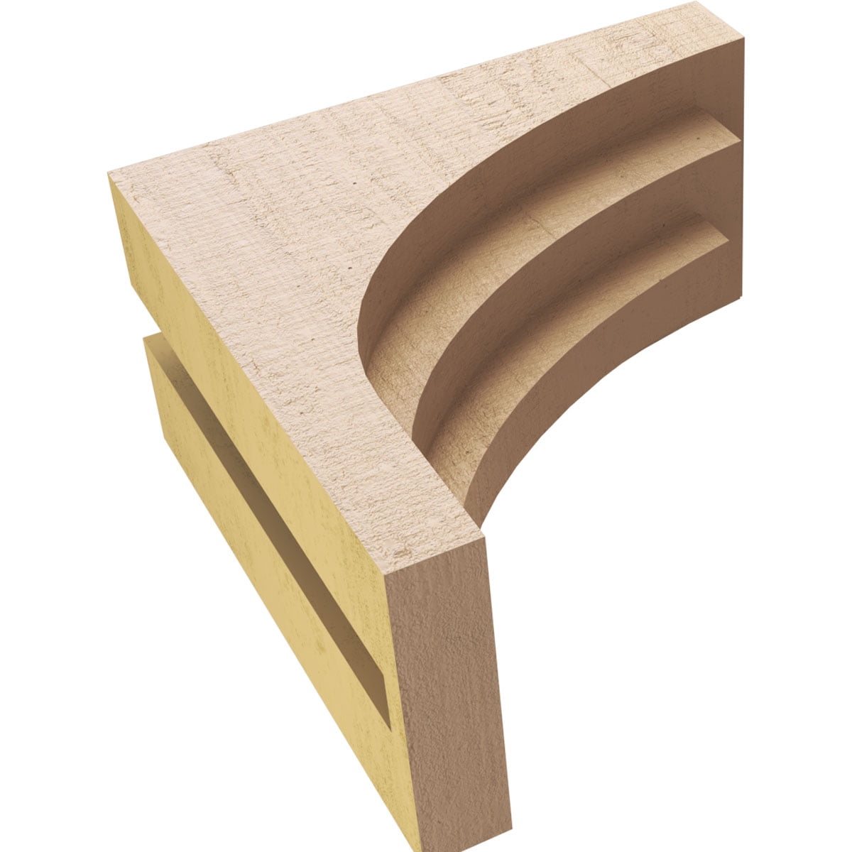 5"W x 10"D x 10"H Classic Rockford Rough Cedar Woodgrain TimberThane Corbel, Primed Tan