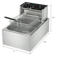 thumbnail image 6 of ROVSUN 11.4QT Commercial Electric Deep Fryer Stainless Steel W/ Timer Basket Kitchen Countertop 2500W, 6 of 8