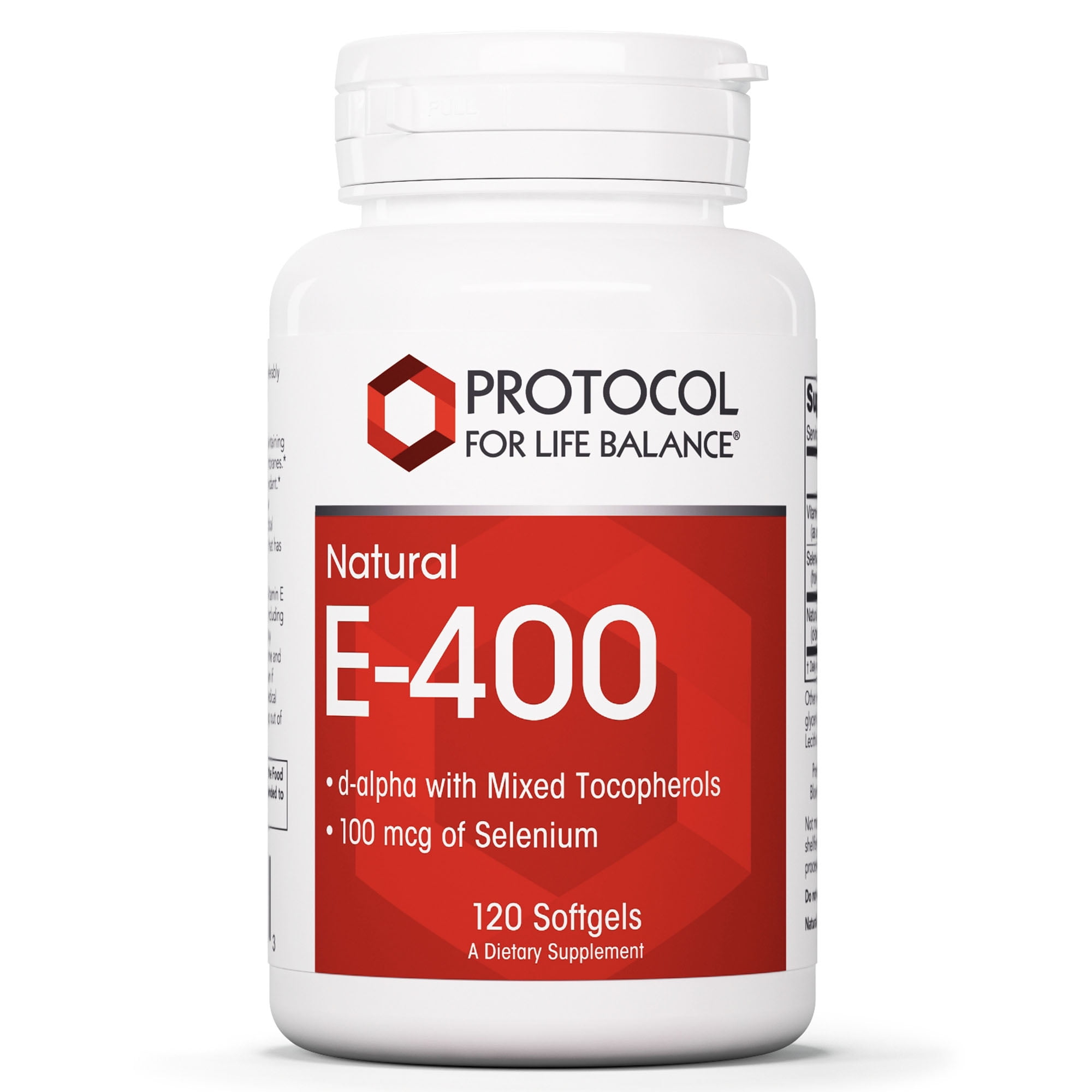 Protocol E400, Vitamin E Mixed Tocopherols and Selenium 100mcg 120 Softgels