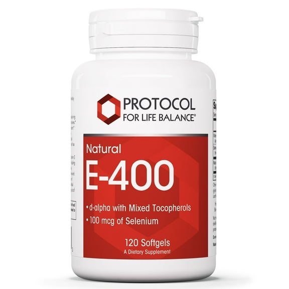 Protocol E-400, Vitamin E - Mixed Tocopherols and Selenium 100mcg - 120 Softgels