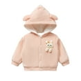 thumbnail image 2 of Godderr Toddlers Baby Boys Girls Fleece Coats Autumn Winter Cotton Outwear Infant Warm Tracksuits Hooded Jacket Zipper Fleece Sweatshirt 6M-4Y, 2 of 7