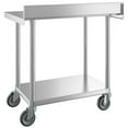 thumbnail image 3 of Glownary  24" x 36" 16-Gauge 304 Stainless Steel Commercial Work Table with 4" Backsplash, Undershelf, and Casters, 3 of 4