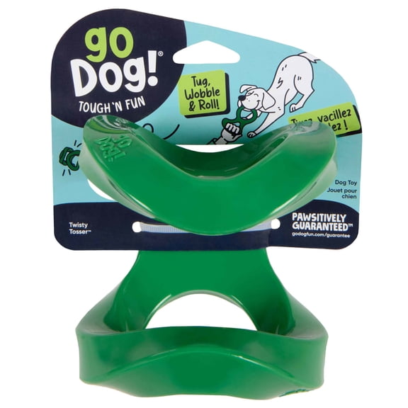 goDog Magic Motion Twisty Tosser Bouncy Dog Toy, Blue, Large