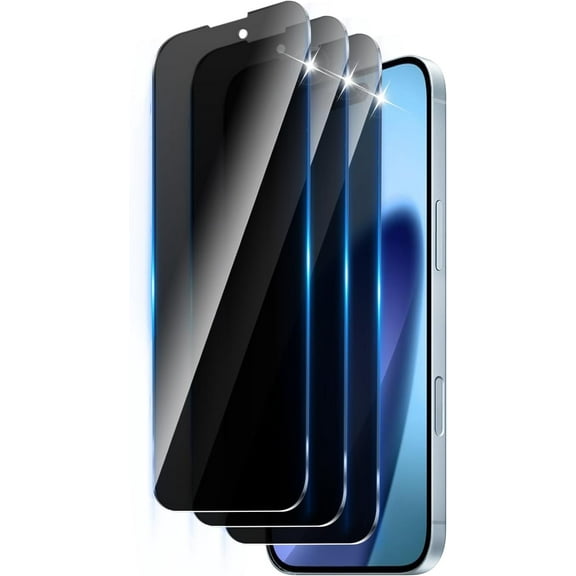 3 Pack Privacy Screen Protector Designed for iPhone 17 Air,Full Coverage Anti-Spy Tempered Glass Film,9H Hardness,Anti-Fingerprint,Bubble Free,Easy to Install