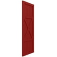 thumbnail image 2 of 12"W x 78"H True Fit PVC Center X-Board Farmhouse Fixed Mount Shutters, Fire Red (Per Pair - Hardware Not Included), 2 of 7
