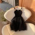 thumbnail image 5 of Robe Fille Enfants Tout-Petits Filles Été Robe Princesse en Maille Unie Sans Manches Plage Fête Robe Décontractée Robe Fille Noire 2 Ans-3 Ans, 5 of 5