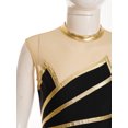 thumbnail image 5 of YONGHS Kids Girls Gymnastics Dance Outfit Ice Skating Leotard Unitard with Shorts Hair Tie Set Gold 6, 5 of 7