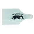 thumbnail image 2 of Bear Cutting Board, Strong Grizzly Bear in the Forest Vintage Grunge Look Life in the Mountains Theme, Tempered Glass Cutting and Serving Board, Wine Bottle Shape, Black White, by Ambesonne, 2 of 5