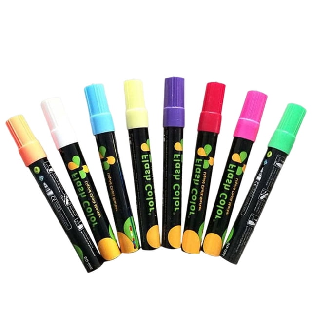 8pcs Liquid Chalk Erasable Fluorescent Painting Pen Marker Pen Whiteboard LED Chalkboard School Colorful Art Painting Highlighter
