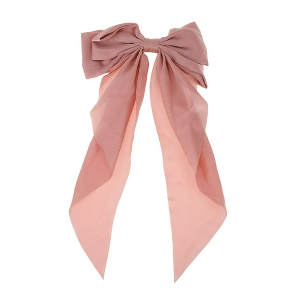 Unique Bargains 1 Pc Bow Ribbon French Barrette Hair Clips for Home Pink