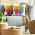 thumbnail image 5 of Ambesonne Colorful Throw Pillow Cover 2 Pack, Hippie Daisy Spring, 16", Multicolor, 5 of 5