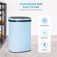 thumbnail image 5 of Dkelincs 13 Gallon Kitchen Trash Can Bathroom Trash Can Automatic Sensor Stainless Steel Trash Can Garbage Can with Lid by 4xC Batteries for Kitchen, Bathroom, Office, Blue, 5 of 7