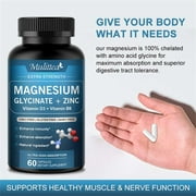 Magnesium Glycinate 500mg | Chelated for Easy Absorption | Highly Purified Essential | for Muscle, Joint, Heart, Digestive Health