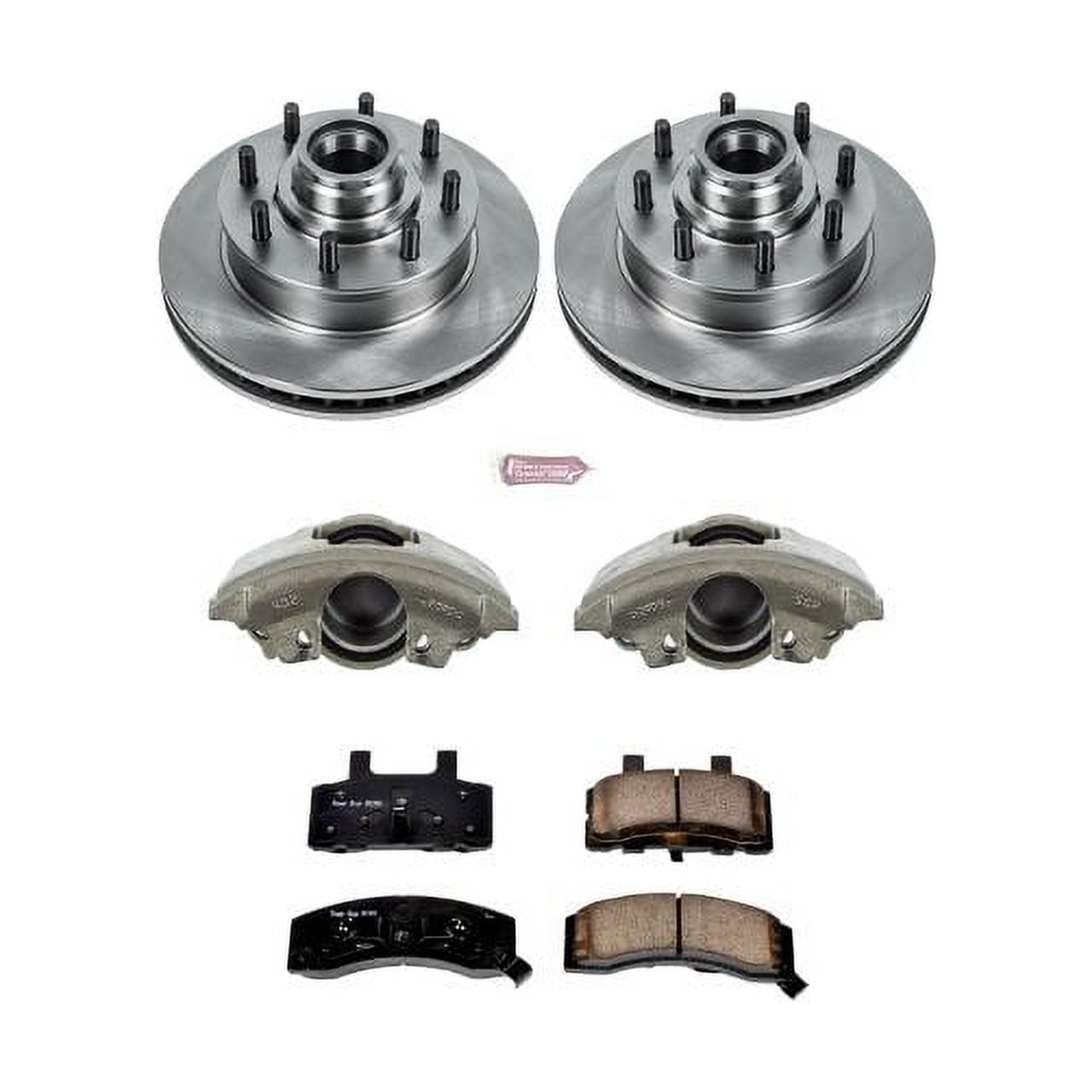 PowerStop Front Stock Replacement Brake Pad and Rotor Kit with Calipers Fits: CHEVROLET GMC Select Models KCOE2947