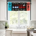thumbnail image 4 of Gaming Window Valance，Boys Girls Blue Red Colorful Game Controller Rod Pocket Valance Treatments Cool Playing Game Half Curtains Short Topper for Bedroom, Kitchen, Living Room, 54x18in, 4 of 6